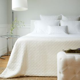 BedVoyage Melange viscose from Bamboo Cotton Quilted Coverlet - Twin - Silver