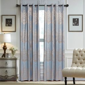 Curtains Damask Jacquard Grommet Semi-Blackout, Tall 60x100, Nantes by Dolce-Mela