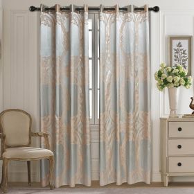 Curtains Damask Jacquard Grommet Semi-Blackout, Tall 60x100, Rouen by Dolce-Mela