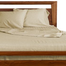 BedVoyage Melange viscose from Bamboo Cotton Bed Sheets, King - Sand