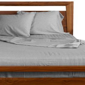 BedVoyage Melange viscose from Bamboo Cotton Bed Sheets, Queen - Silver