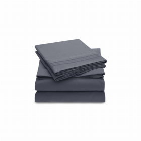 Double Brushed Microfiber Sheet Set, Queen Size, Gray Color (Option: )