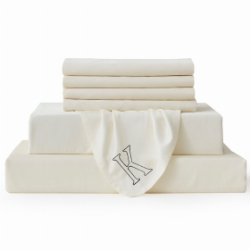 Ivory Bambusa 7-Piece Sheet Set (Option: KingIvory)