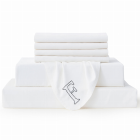 White Bambusa 7-Piece Sheet Set (Option: FullWhite)