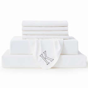 White Bambusa 7-Piece Sheet Set (Option: KingWhite)