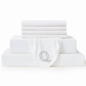 White Bambusa 7-Piece Sheet Set (Option: QueenWhite)