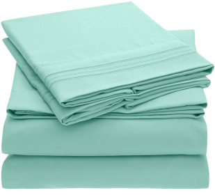 Light Color Embroidery Soft Sheet Set Wrinkle Resistant (Option: TwinLight Green)