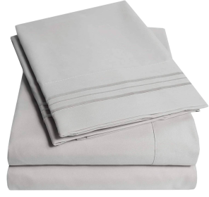 Light Color Embroidery Soft Sheet Set Wrinkle Resistant (Option: TwinLight Grey)