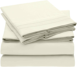 Embroidery Soft Cozy Sheet Set Wrinkle Resistant (Option: TwinIvory)