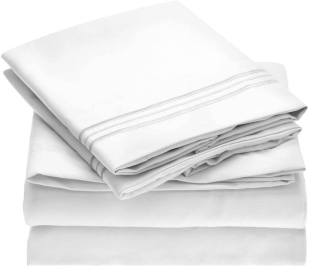 Embroidery Soft Sheet Set Wrinkle Resistant (Option: TwinSnow White)