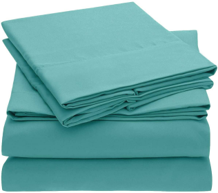 Embroidery Soft Sheet Set Wrinkle Resistant (Option: Cal-KingBlue)