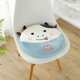 Cute Cow Toy Plush Cartoon Sofa Office Waist Cushion Bed Head Backrest Cushion (Option: Blue Cow-40x40x4cm)