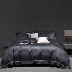 160S Horse Cotton Jacquard Four Piece Set Cotton Bed Sheet And Duvet Cover (Option: Grey-200x230cm)