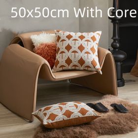 Sofa Cushion Case Bedside Square Pillow Backrest Throw Pillowcase (Option: Ring-50x50cm With Core)