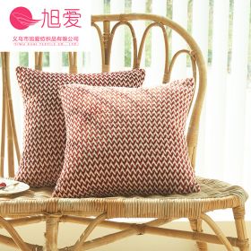 Herringbone Double-sided Plush Car Cushion Sofa Cushion (Option: Wine Red-45x45cm)