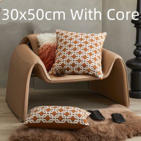 Sofa Cushion Case Bedside Square Pillow Backrest Throw Pillowcase (Option: Square Chain-30x50cm With Core)