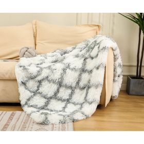 Tie Dyed Winter Double Layer Blanket (Option: Black And White Plaid-80x120cm)