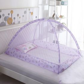 Children's Mosquito Nets Bottomless Foldable Magic Installation-free Yurt Mosquito Net (Option: Purple-80 120)