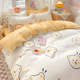 Student Dormitory Single Duvet Cover Autumn And Winter (Option: Happy Bear-2.0bed)