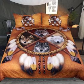 New Pure Cotton Quilt Four-piece Printing Style (Option: Wolf Quilt Cover 4-228x288)